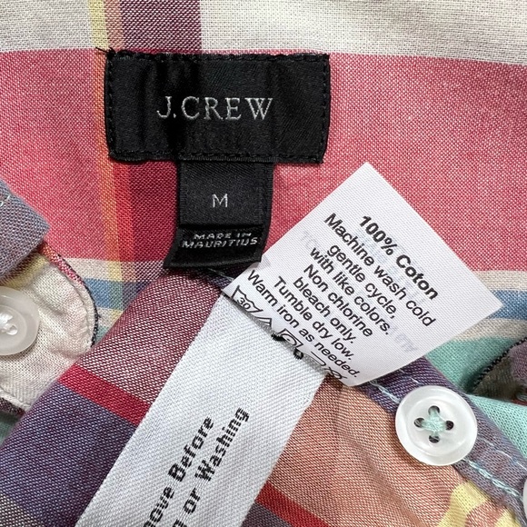 J. Crew Mens Plaid Multi Color Long Sleeve Buttondown Shirt Medium - Picture 5 of 6